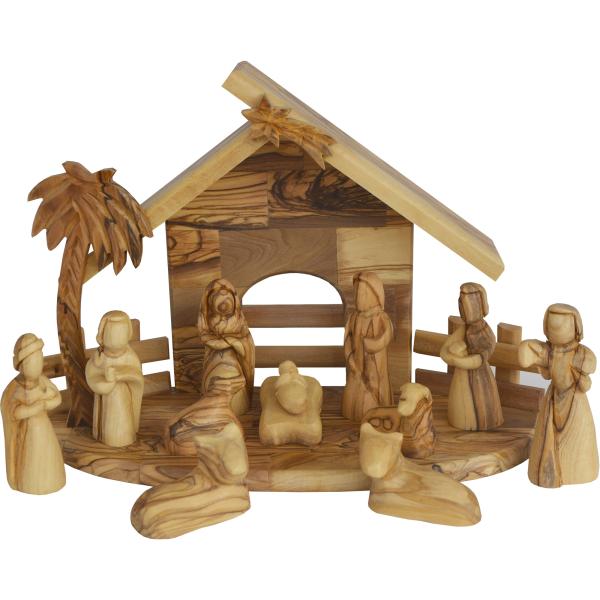Crib with a Nativity Set