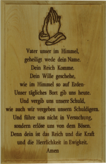 PLAQUE (LORD PRAYER) AVAILABLE IN MANY LANGUAGES 10x15 cm