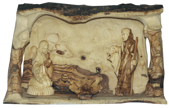 Crib & Holy Family - Crib 25cm Width 12 cm