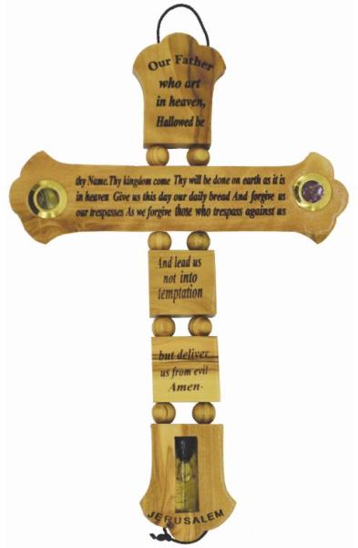 Cross (our father) with holy oil available in 15 languages