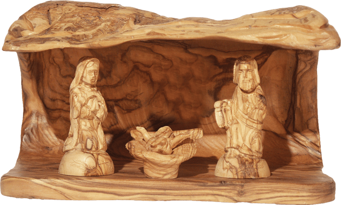 Crib with nativity set