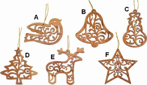 Christmas ornaments (A-F) 7cm
